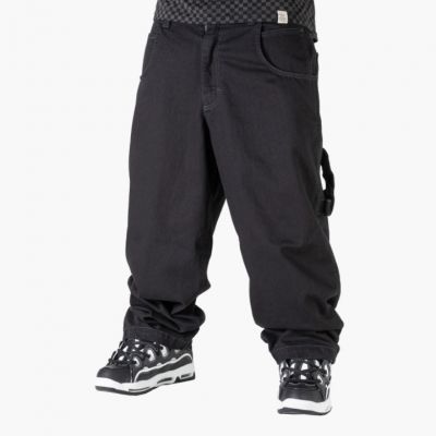 Pantaloni Baggy Denim Black/Black/Red Blueskin
